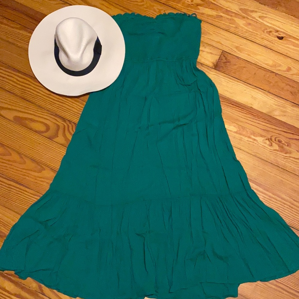 Aerie green strapless dress. Size M